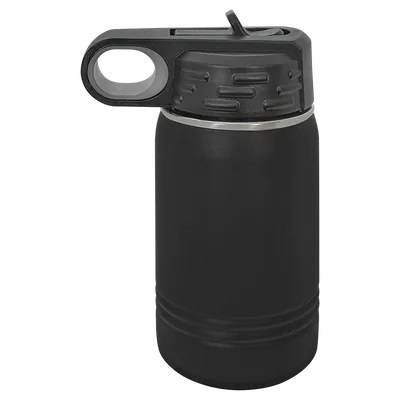 12 oz Water bottle, Black, unengraved