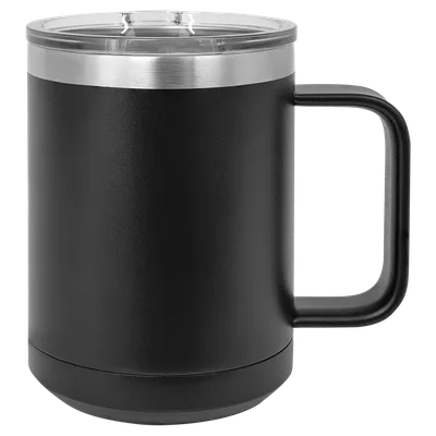 15 oz Mug with handle, Black, unengraved