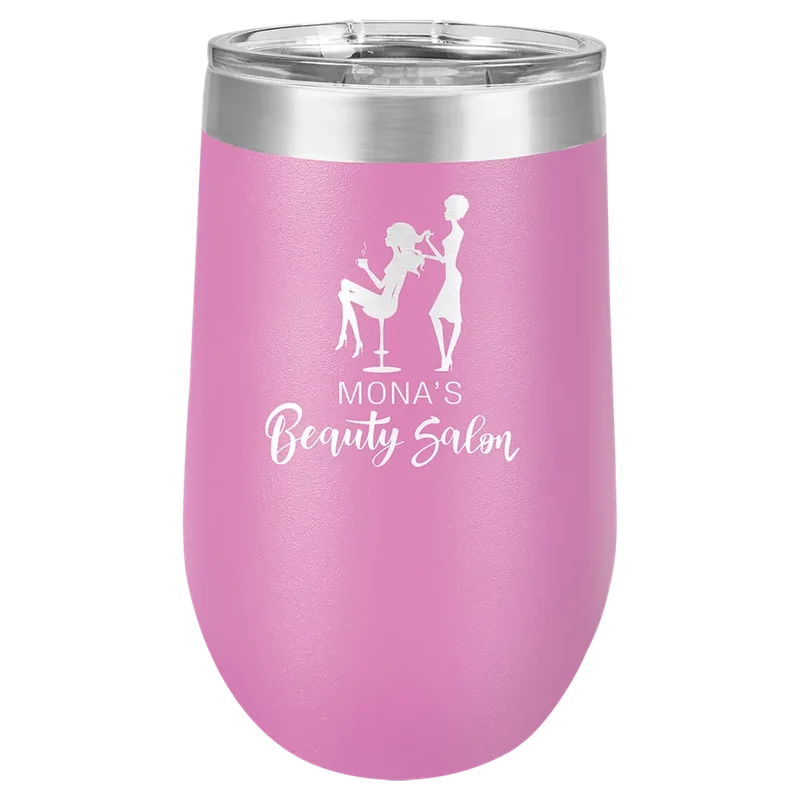 LTM808, 16 oz Stemless wine tumbler, engraved example