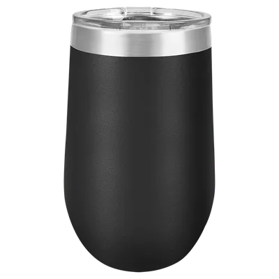 16 oz Stemless wine tumbler, Black, unengraved
