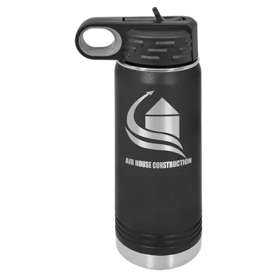 20 oz Water bottle, Black, engraved example