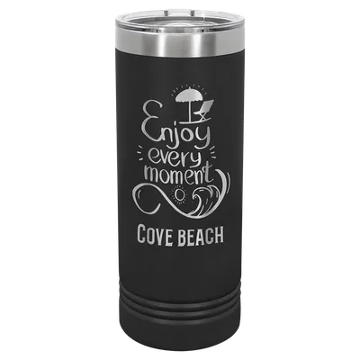22 oz Skinny tumbler, Black, engraved example