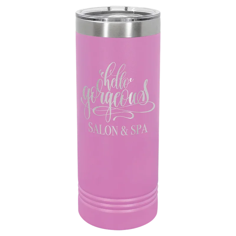 LTM7008, 22 oz Skinny tumbler, engraved example