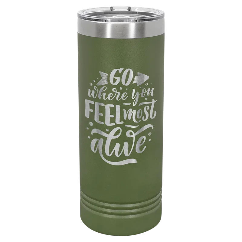 LTM7018, 22 oz Skinny tumbler, engraved example