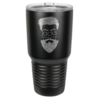 30 oz Ringneck with slider lid, Black, engraved example