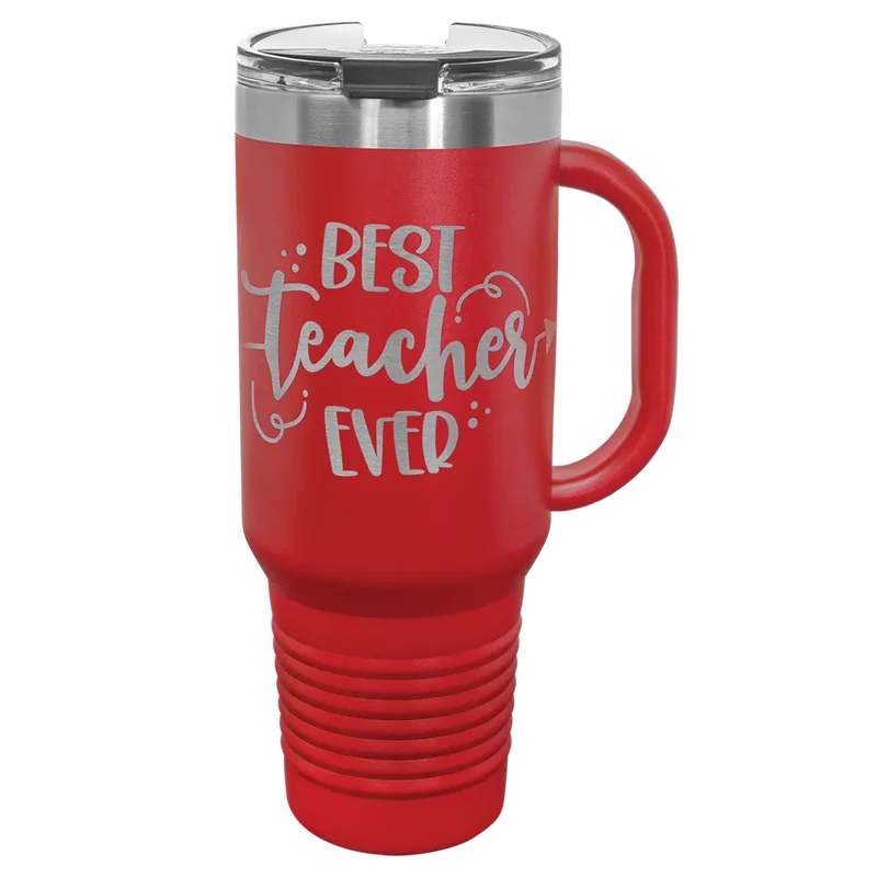 LTM7402, 40 oz Travel tumbler with handle, engraved example