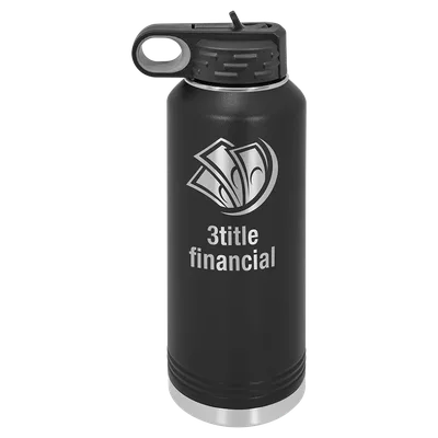 40 oz Water bottle, Black, engraved example