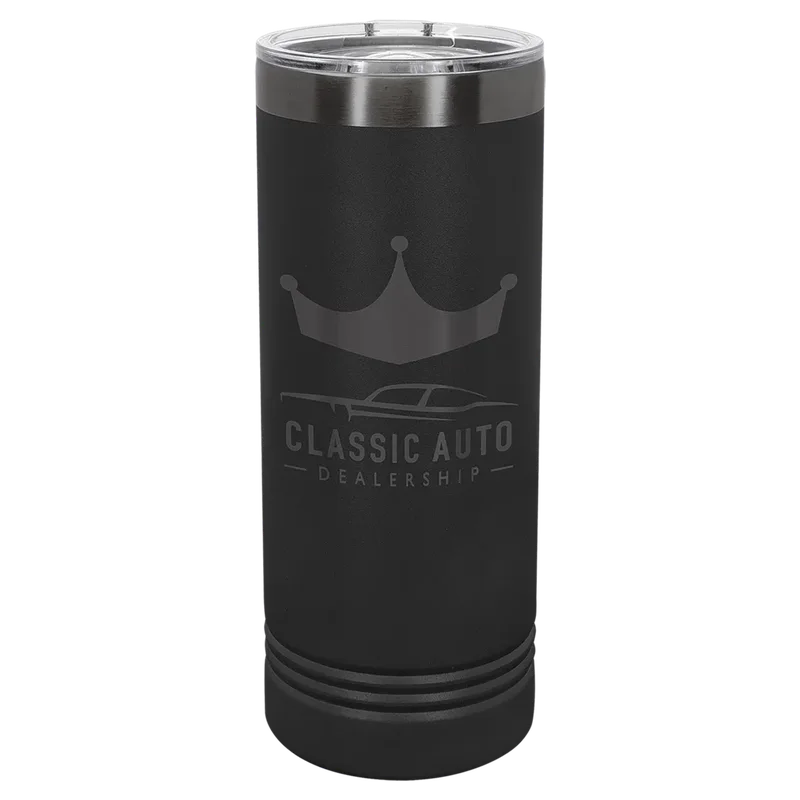LTM7030, 22 oz Skinny tumbler, engraved example