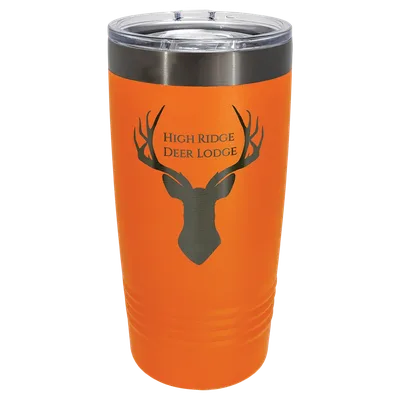 20 oz Tumbler, Orange, engraved example