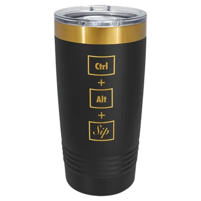 20 oz Tumbler, Black, engraved example