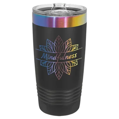 20 oz Tumbler, Black, engraved example