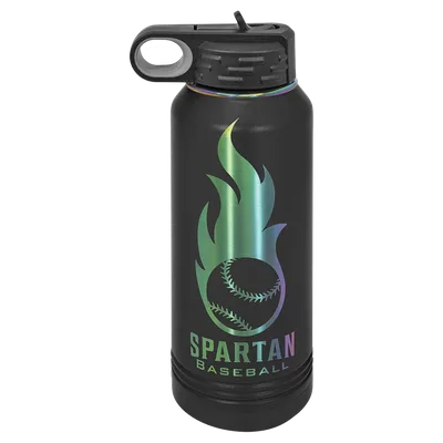 32 oz Water bottle, Black, engraved example