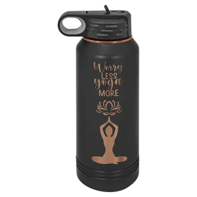 32 oz Water bottle, Black, engraved example