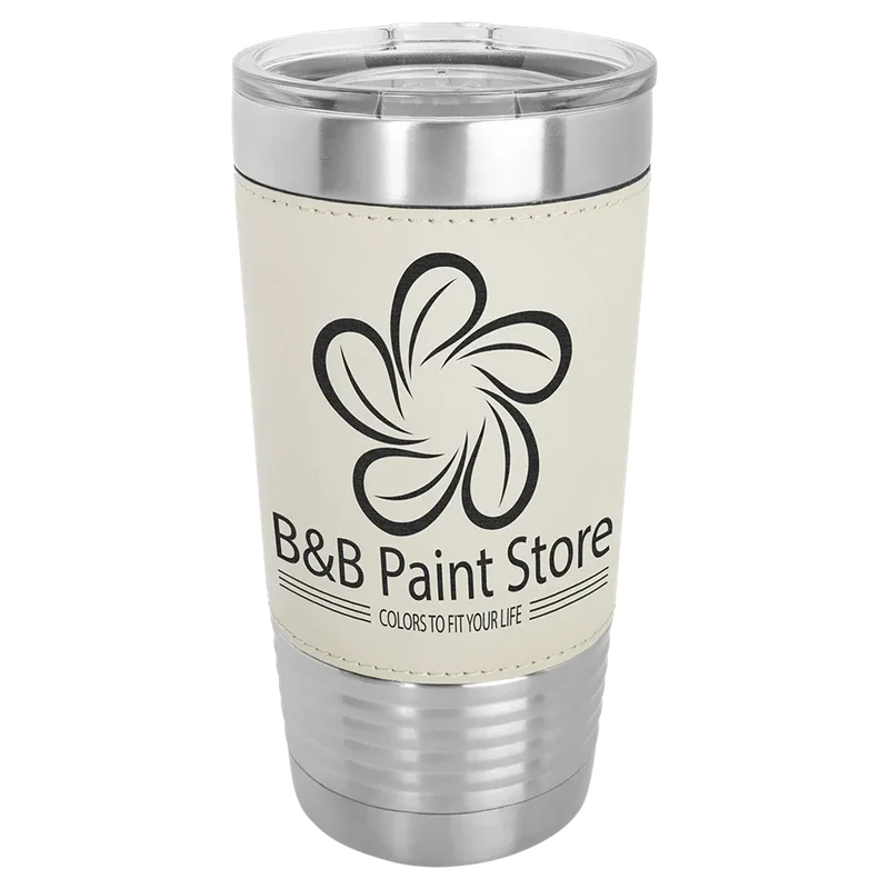 LTM5212, 20 oz Leatherette tumbler, engraved example