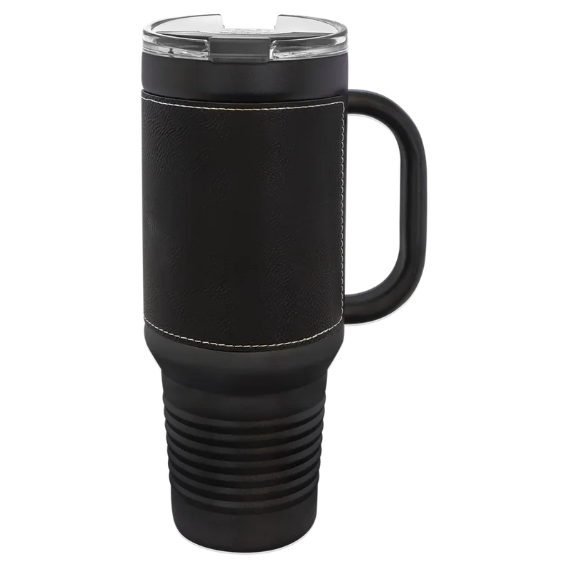 LTM7451, 40 oz Leatherette tumbler with handle, unengraved