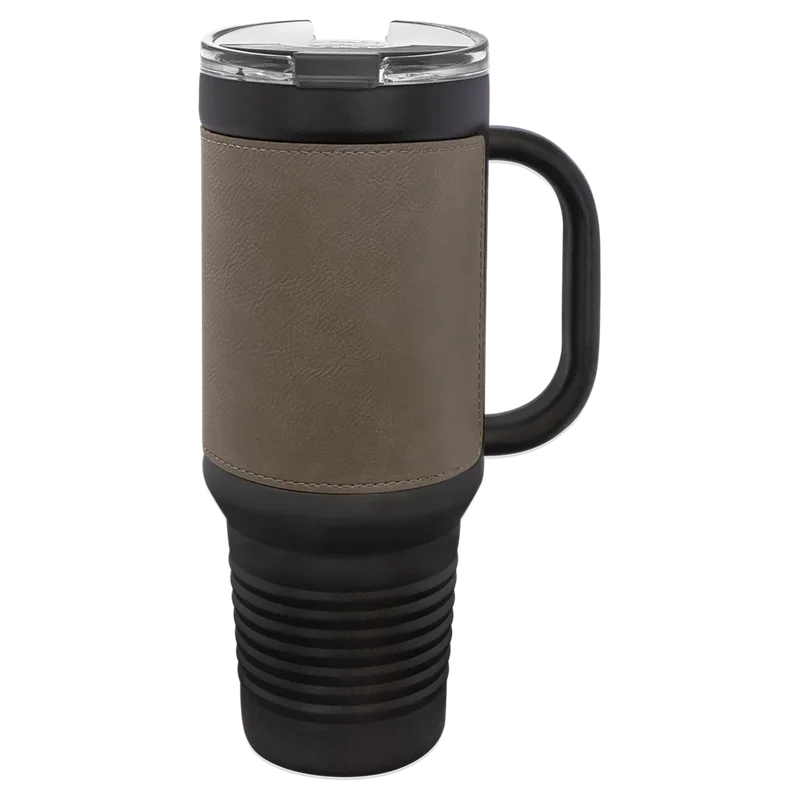 LTM7453, 40 oz Leatherette tumbler with handle, unengraved