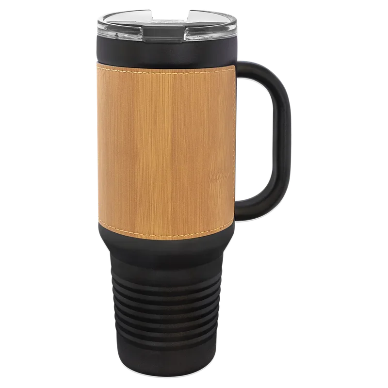 LTM7455, 40 oz Leatherette tumbler with handle, unengraved