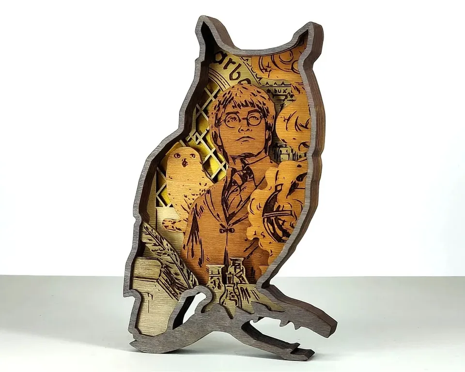 Owl multi layered wall art
