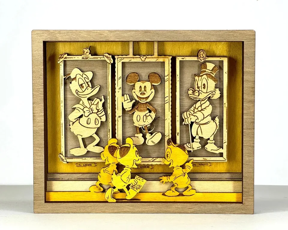 Huey, Dewey, Louie Duck multi layered wall art