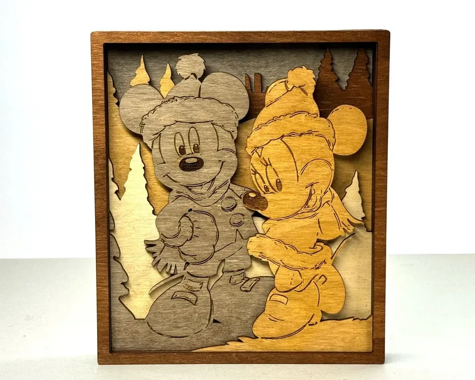 Mickey Minnie Christmas multi layered wall art