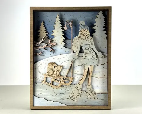 Winter Barbie layered-art product photo