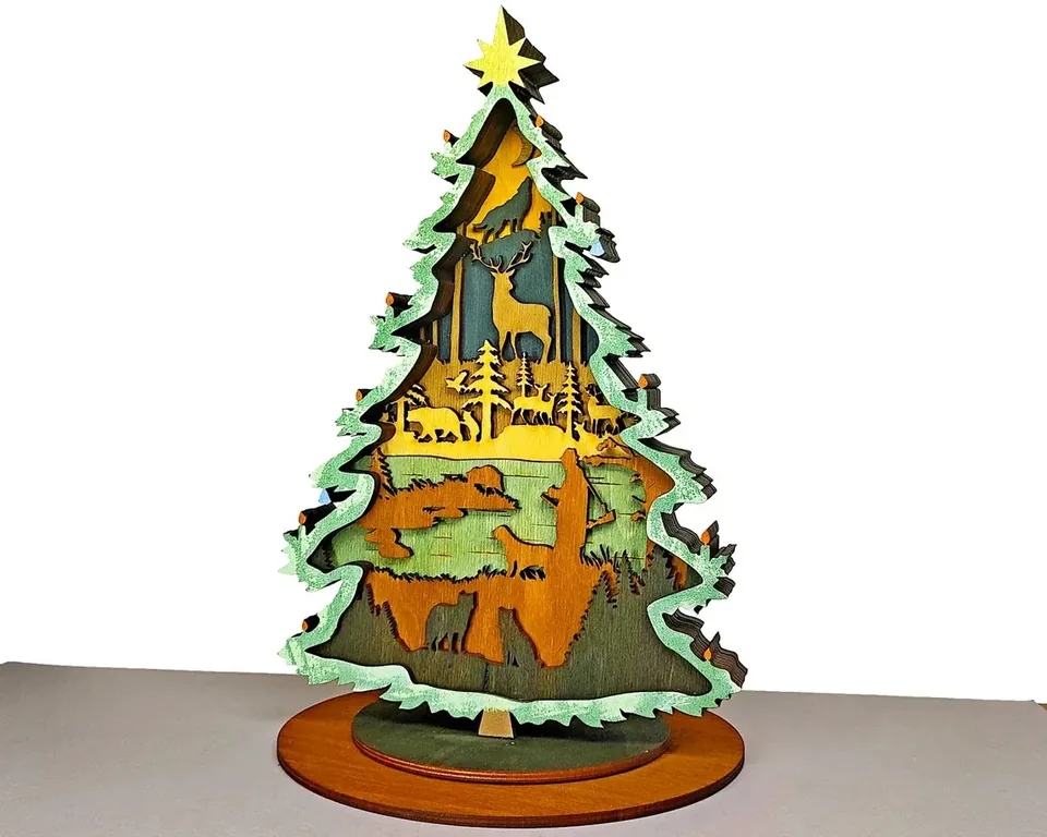 Christmas Tree multi layered wall art