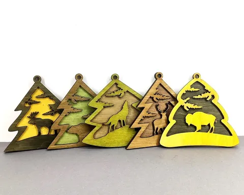 Christmas Ornaments Animals layered-art product photo