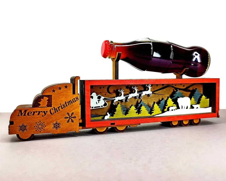Santa Car multi layered wall art