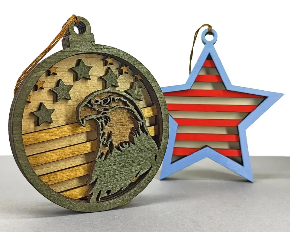 Christmas Ornaments Eagle multi layered wall art