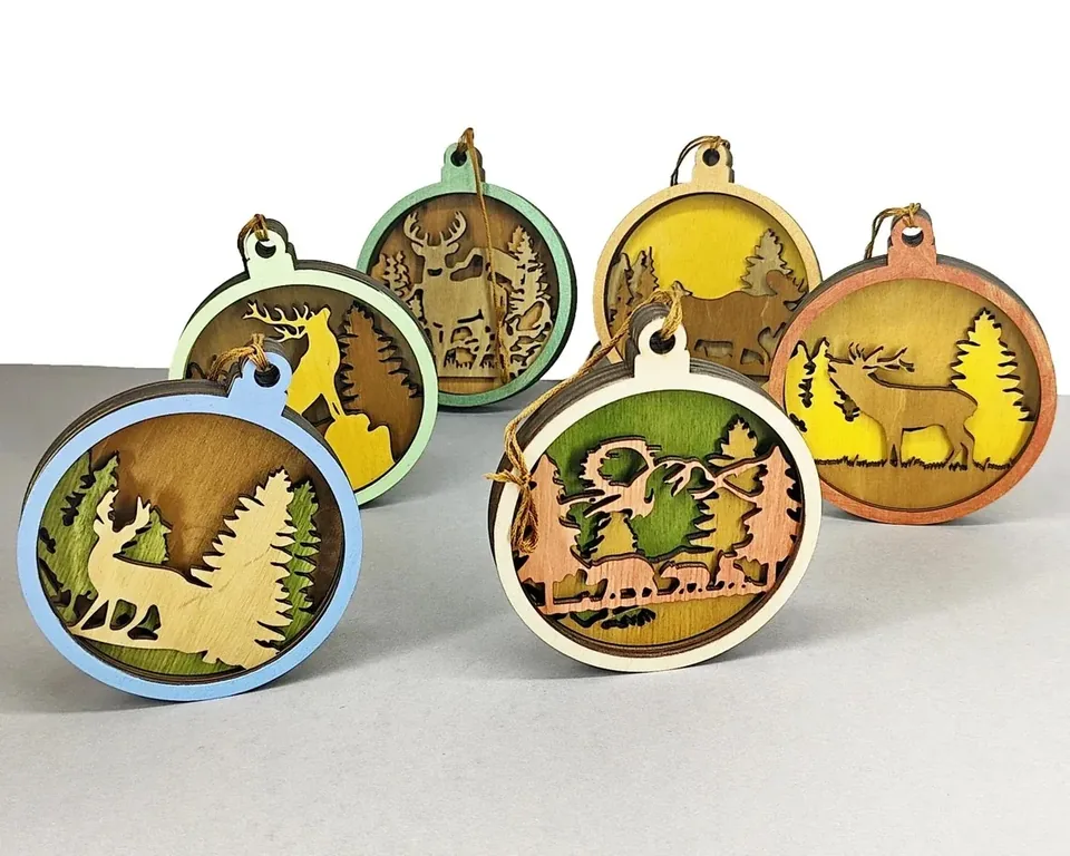 Christmas Balls multi layered wall art