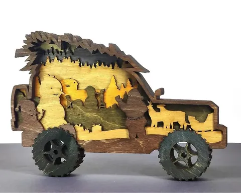 Christmas Car layered-art product photo
