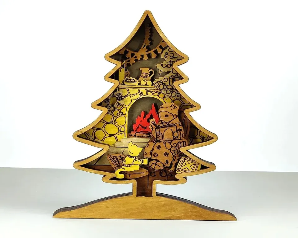 Christmas Tree multi layered wall art