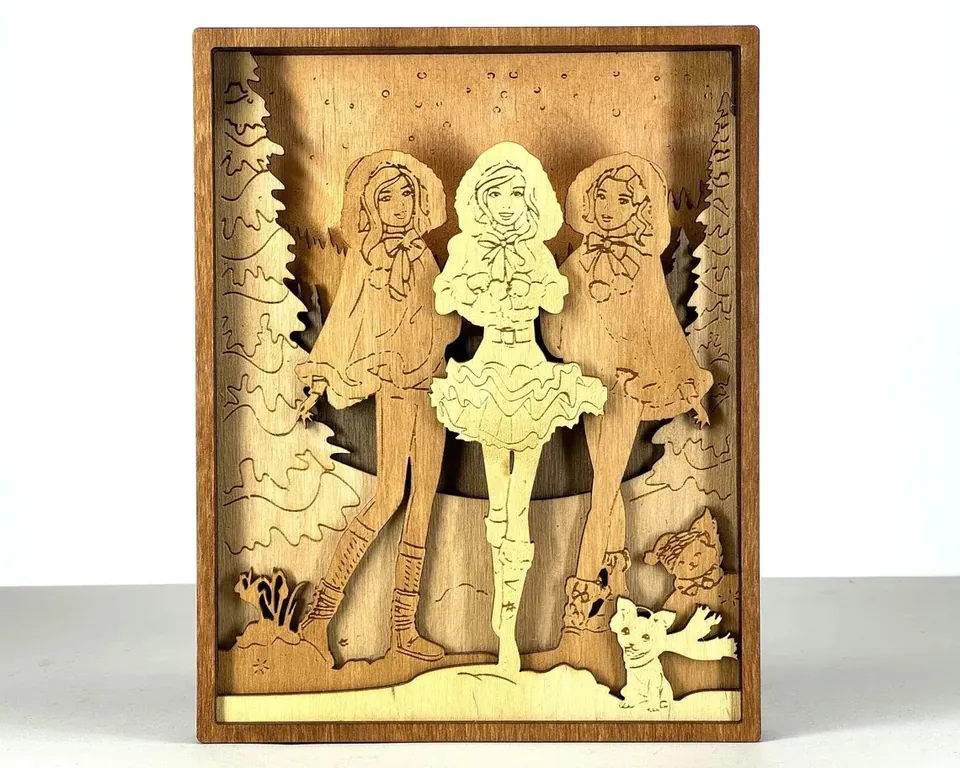 Barbie Winter multi layered wall art