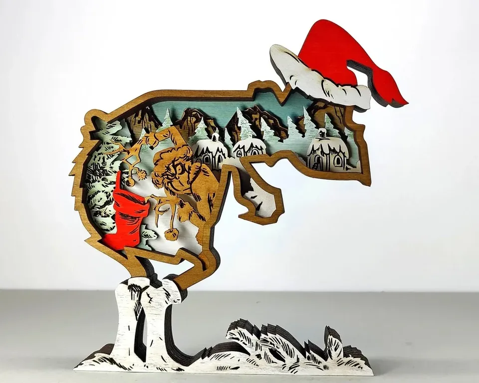 Grinch 3 multi layered wall art