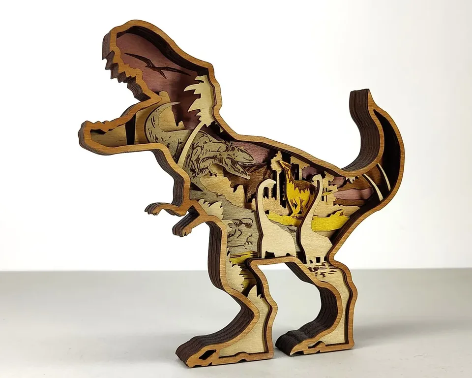 Tyrannosaurus Rex multi layered wall art