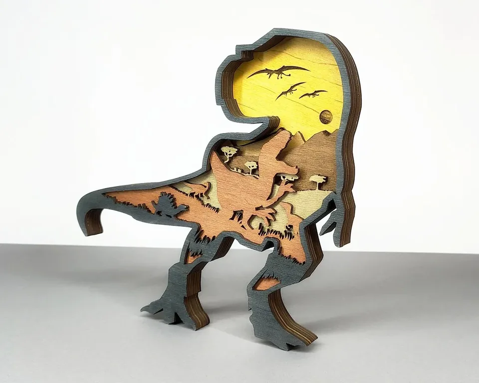 Dinosaur multi layered wall art
