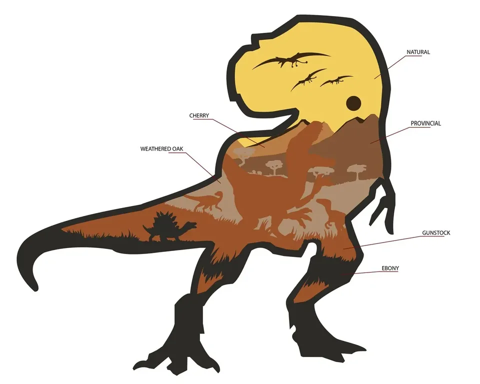 Dinosaur Colors multi layered wall art