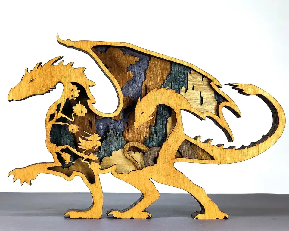 Dragon multi layered wall art