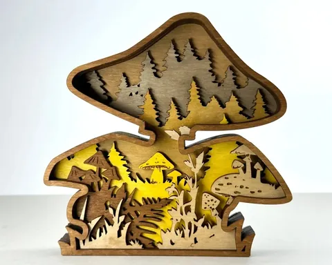Mushroom layered-art product photo