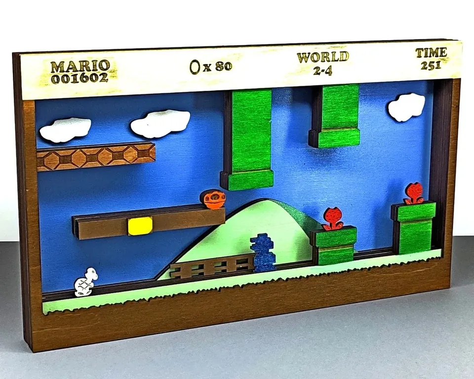 Mario multi layered wall art