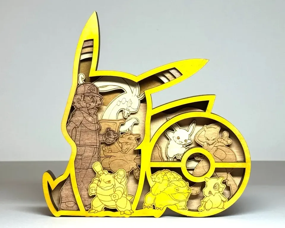 Pokemon multi layered wall art