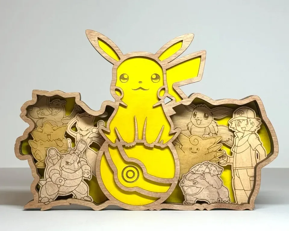 Pokemon multi layered wall art
