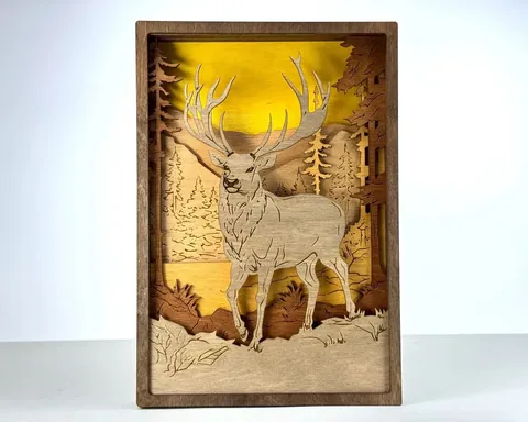 Deer Scene layered-art product photo