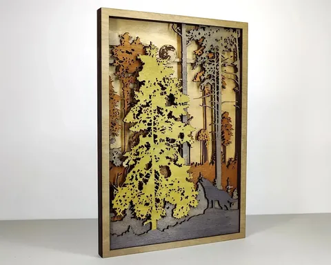 Forest Scene Wolf layered-art product photo