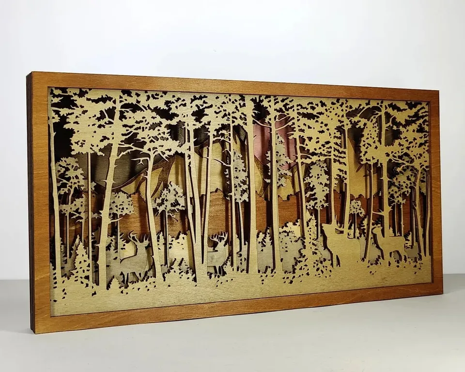 Forest Scene multi layered wall art