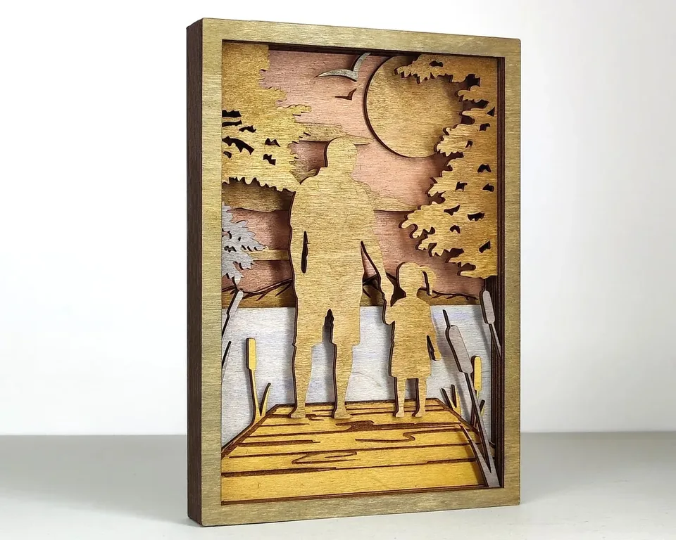 Dad Daughter Pierce multi layered wall art