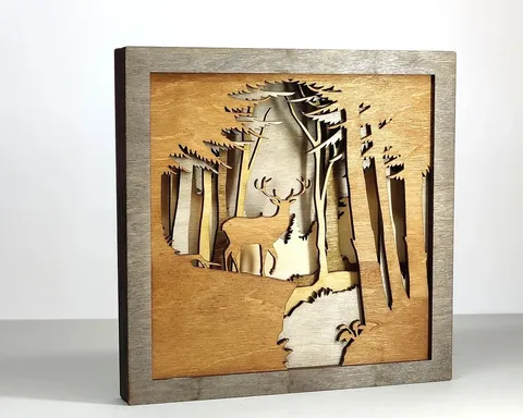 Deer Scene layered-art product photo