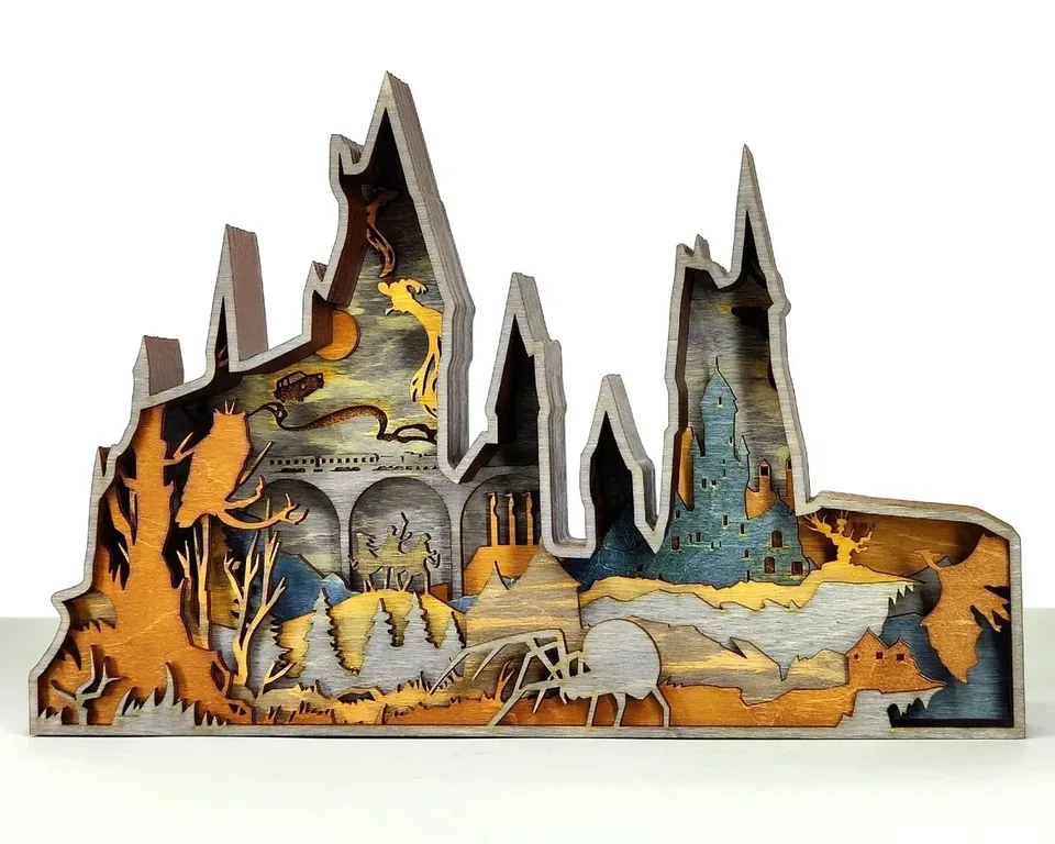 Hogwarts multi layered wall art