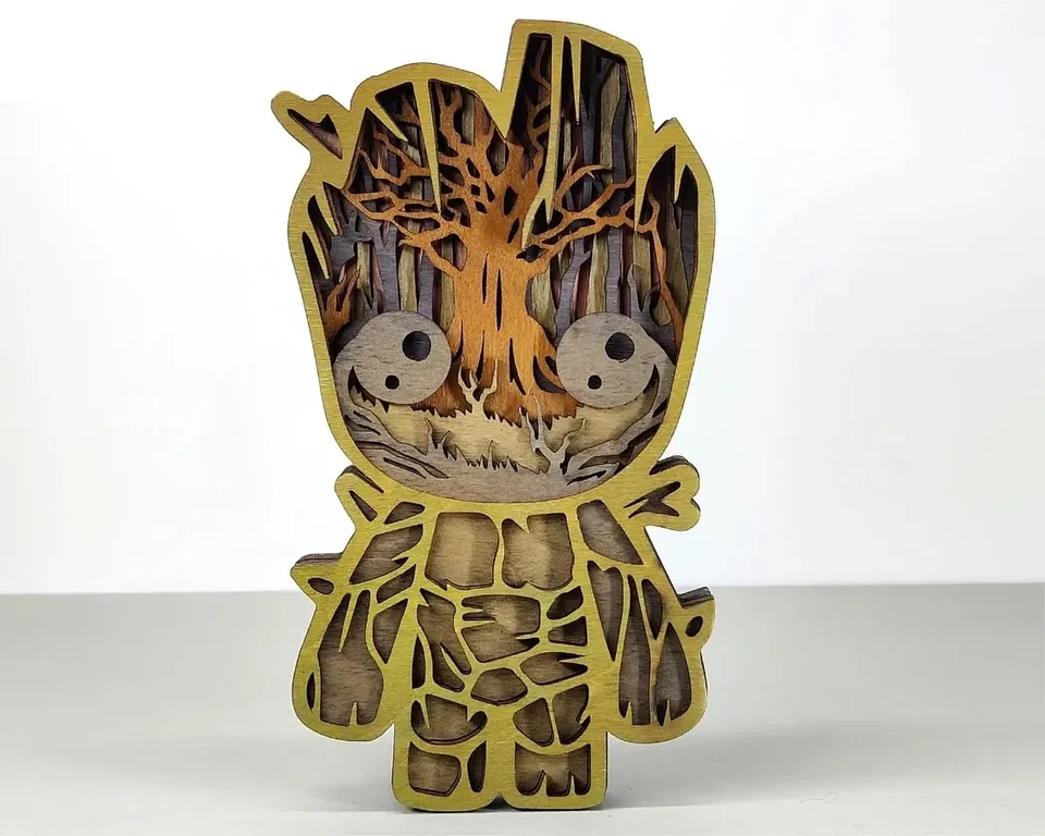 Groot multi layered wall art