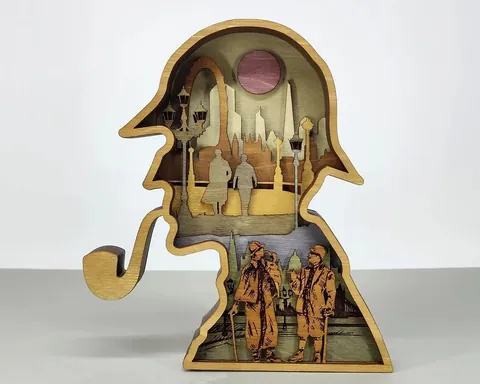 Sherlock Holmes layered-art product photo